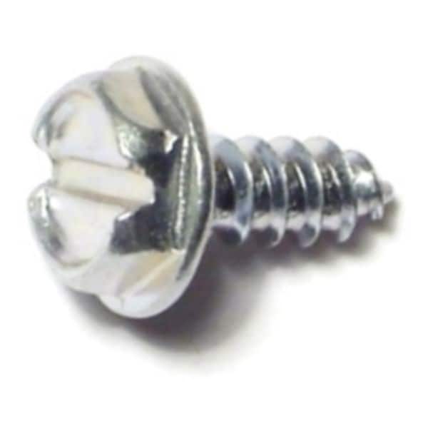 Midwest Fastener Sheet Metal Screw, #6 x 3/8 in, Zinc Plated Steel Flange Hex Head Slotted Drive, 100 PK 02910 - main